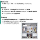 Ver imagem 4 de Guarda Roupa Casal 2 Portas de Correr com Espelho Trian 220 cm Branco Absoluto Zanz