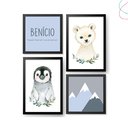 Ver imagem 1 de Quadros Decorativos infantil Gelo Urso Polar e Pinguim:Preta
