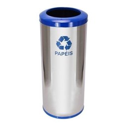 Lixeira Em Aço Inox Com Aro Pintado 30l - 2