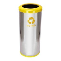 Lixeira Em Aço Inox Com Aro Pintado 30l - 5