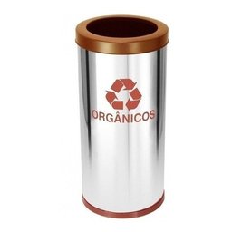 Lixeira Em Aço Inox Com Aro Pintado 30l - 3