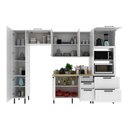 Ver imagem 3 de Cozinha Completa Americana Grazi 9 Portas 5 Gavetas com Tampo Branco/Carvalho Tropical - Tecno Mobil