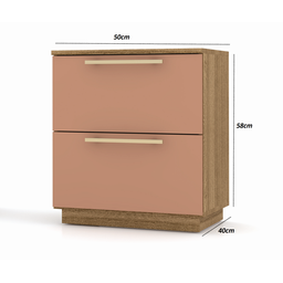 Cabeceira Ripada e Estofada em Linho Cinza com Led e Mesa Lateral Dubai Camarim Vila Rica - 2