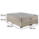 Ver imagem 6 de Cama Box Queen Bipartido Suede + Colchão Ortobom Airtech Molas Ensacadas 65x158x198 Cor:bege
