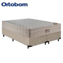Ver imagem 3 de Cama Box Queen Bipartido Suede + Colchão Ortobom Airtech Molas Ensacadas 65x158x198 Cor:bege