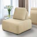 Ver imagem 3 de Conjunto Sala de Estar 1 Sofá Retrátil Modulado 402cm e 1 Poltrona Santiago Bouclê Bege G89 - Gran B