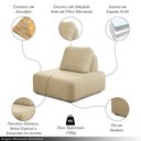Ver imagem 5 de Conjunto Sala de Estar 1 Sofá Retrátil Modulado 402cm e 1 Poltrona Santiago Bouclê Bege G89 - Gran B