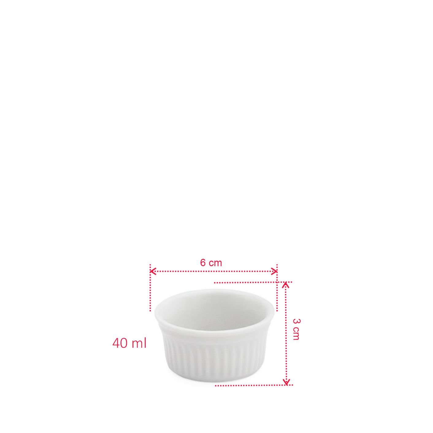 6 ramequim de porcelana ramekin pequeno kit ramekins 40 ml - 2