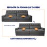 Sofá Retrátil Reclinável 300cm Albany Suede Velut com Molas Ensacadas - King House - 6