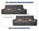 Ver imagem 6 de Sofá Retrátil Reclinável 300cm Albany Suede Velut com Molas Ensacadas - King House