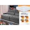 Sofá Retrátil Reclinável 300cm Albany Suede Velut com Molas Ensacadas - King House - 4