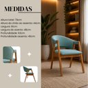 Ver imagem 3 de Kit 2 Poltronas Lith Linho Verde Bambu Madeira Maciça Ergônomica & Sofisticada