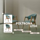 Ver imagem 5 de Kit 2 Poltronas Lith Linho Verde Bambu Madeira Maciça Ergônomica & Sofisticada