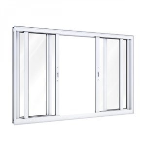 Janela de Alumínio de Correr 100x200cm 4 Folhas Lucasa Alumínio