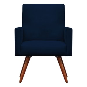 Poltrona Decorativa Nina Suede Azul Marinho - Dominic Decor
