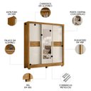 Ver imagem 3 de Guarda Roupa Casal 202cm com Espelho Arden Freijó/off Z17 - Mpozenato