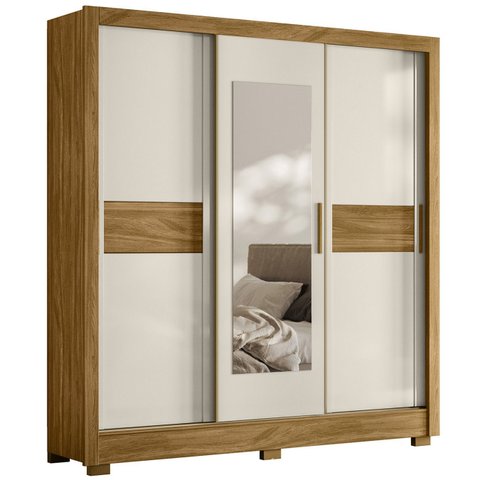 Guarda Roupa Casal 202cm com Espelho Arden Freijó/off Z17 - Mpozenato
