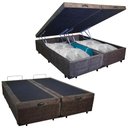 Ver imagem 3 de Cama Box Baú Casal Bipartido Suede Mega Cama Marrom
