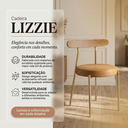 Ver imagem 3 de Cadeira Sala de Jantar Lizzie Base Tubular Dourado Encosto Castanho PU D03 - D'Rossi