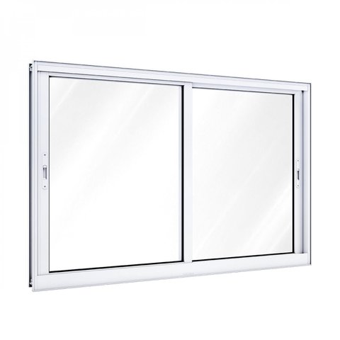 Janela de Alumínio de Correr 100x120cm 2 Folhas sem Grade Lucasa Alumínio Branco