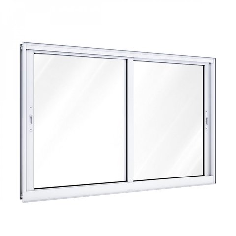 Janela de Alumínio de Correr 100x120cm 2 Folhas sem Grade Lucasa Alumínio