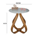 Ver imagem 2 de Mesa Lateral Cebola com Vidro 50cm Off White 60cm