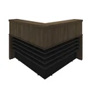 Ver imagem 4 de Balcão de Atendimento para Escritório/Recepção em L - Elegante e Funcional 147,7x147,7cm Preto/Charuto Artany