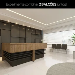 Balcão de Atendimento para Escritório/Recepção em L - Elegante e Funcional 147,7x147,7cm - 7