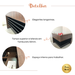 Balcão de Atendimento para Escritório/Recepção em L - Elegante e Funcional 147,7x147,7cm - 13