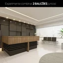 Ver imagem 7 de Balcão de Atendimento para Escritório/Recepção em L - Elegante e Funcional 147,7x147,7cm Preto/Charuto Artany