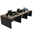 Ver imagem 2 de Estação de Trabalho Mesas 120x60cm 6 Lugares C/gav Netmobil - Nogal/preto