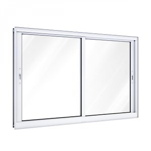 Janela de Alumínio de Correr 100x150cm 2 Folhas sem Grade Lucasa Alumínio