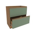 Ver imagem 5 de Balcão 2 Gavetas Kappesberg Celeste 100% Mdf Nogueira/ Verde Oliva 80cm