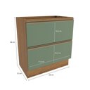 Ver imagem 4 de Balcão 2 Gavetas Kappesberg Celeste 100% Mdf Nogueira/ Verde Oliva 80cm