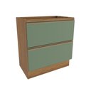Ver imagem 1 de Balcão 2 Gavetas Kappesberg Celeste 100% Mdf Nogueira/ Verde Oliva 80cm