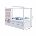 Ver imagem 4 de Cama Casinha Reta com 02 Gavetas Madeira Maciça Branco/ Rosa Housin