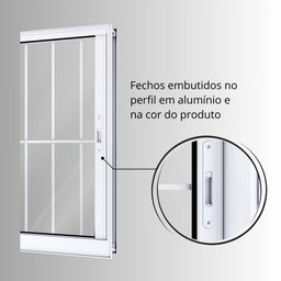 Janela de Alumínio de Correr 100x200cm 3 Folhas com Grade Lucasa - 7
