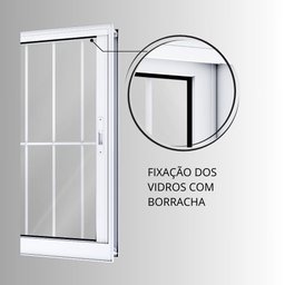 Janela de Alumínio de Correr 100x200cm 3 Folhas com Grade Lucasa - 6