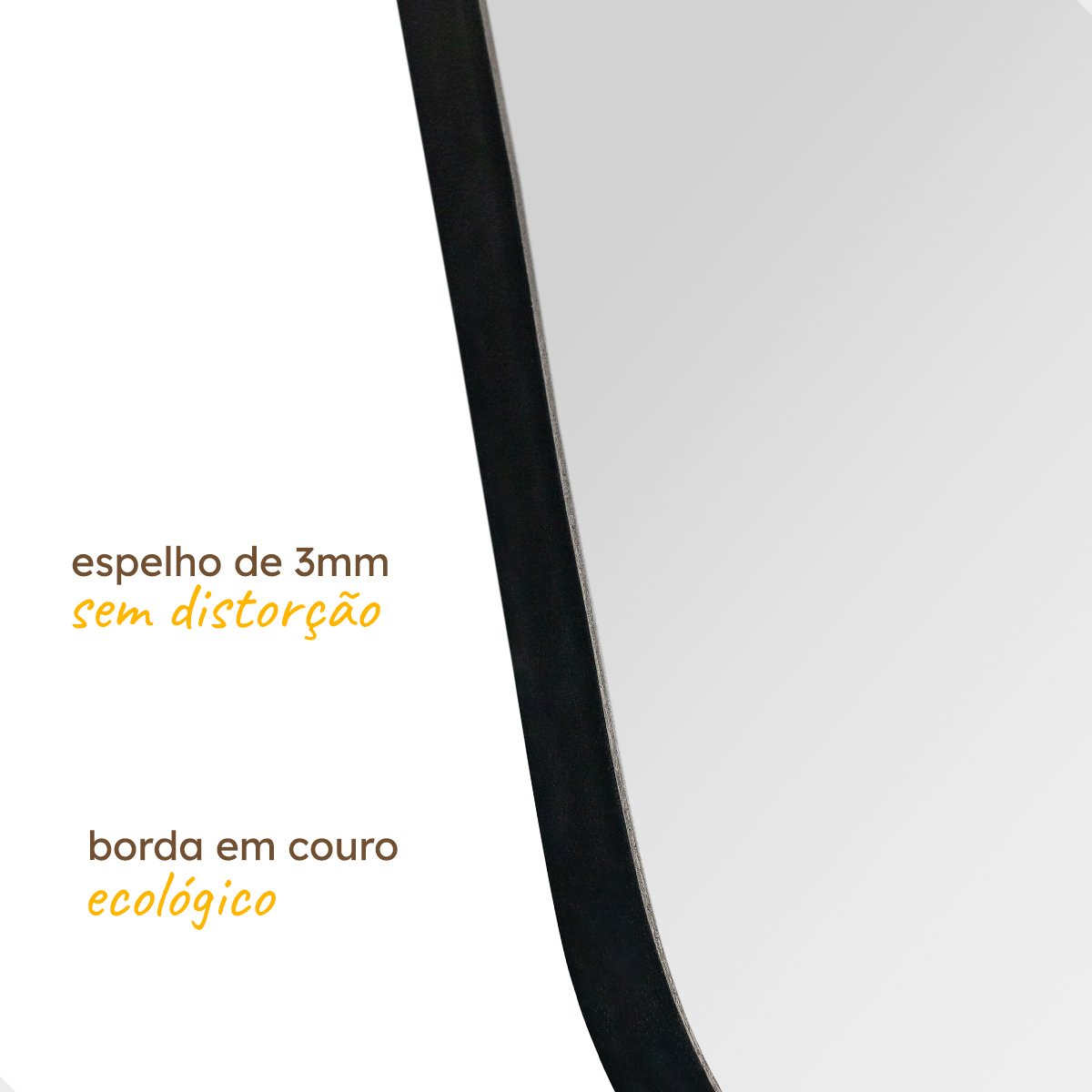 Espelho Vitral Gigante 150x50 Corpo Inteiro Diferente Preto - 6