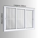 Ver imagem 4 de Janela de Alumínio de Correr 120x150cm 3 Folhas com Grade Lucasa