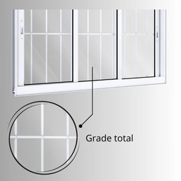 Janela de Alumínio de Correr 120x150cm 3 Folhas com Grade Lucasa - 5 Janela de Alumínio de Correr 120x150cm 3 Folhas com Grade Lucasa - 5