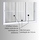 Ver mais imagens de Janela de Alumínio de Correr 120x150cm 3 Folhas com Grade Lucasa