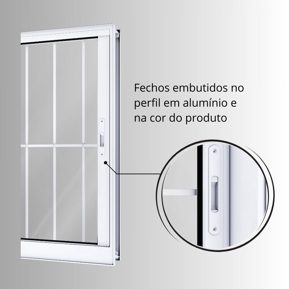 Janela de Alumínio de Correr 120x150cm 3 Folhas com Grade Lucasa - 6