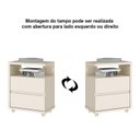 Ver imagem 5 de Kit 2 Mesas de Cabeceira Campeche 2 Gavetas Off White - Móveis Henn
