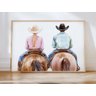 Quadro Decorativo Casal Cowboy e Cowgirl Boiadeira Vaqueiro Cavalo Rodeio Decoração - 1