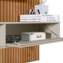 Ver imagem 3 de Painel Ripado Para Sala 60 Polegadas 1.4 Com Nicho E Prateleira Nature Off White Shop Jm