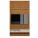 Ver imagem 2 de Painel Ripado Para Sala 60 Polegadas 1.4 Com Nicho E Prateleira Nature Off White Shop Jm