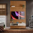 Ver imagem 1 de Painel Ripado Para Sala 60 Polegadas 1.4 Com Nicho E Prateleira Nature Off White Shop Jm