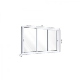 Janela de Alumínio de Correr 100x150cm 3 Folhas Lucasa Alumínio - 4