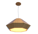 Ver imagem 1 de Lustre Pendente Facetado Diamante 52x24cm 2xE27 Madeira - Freijó
